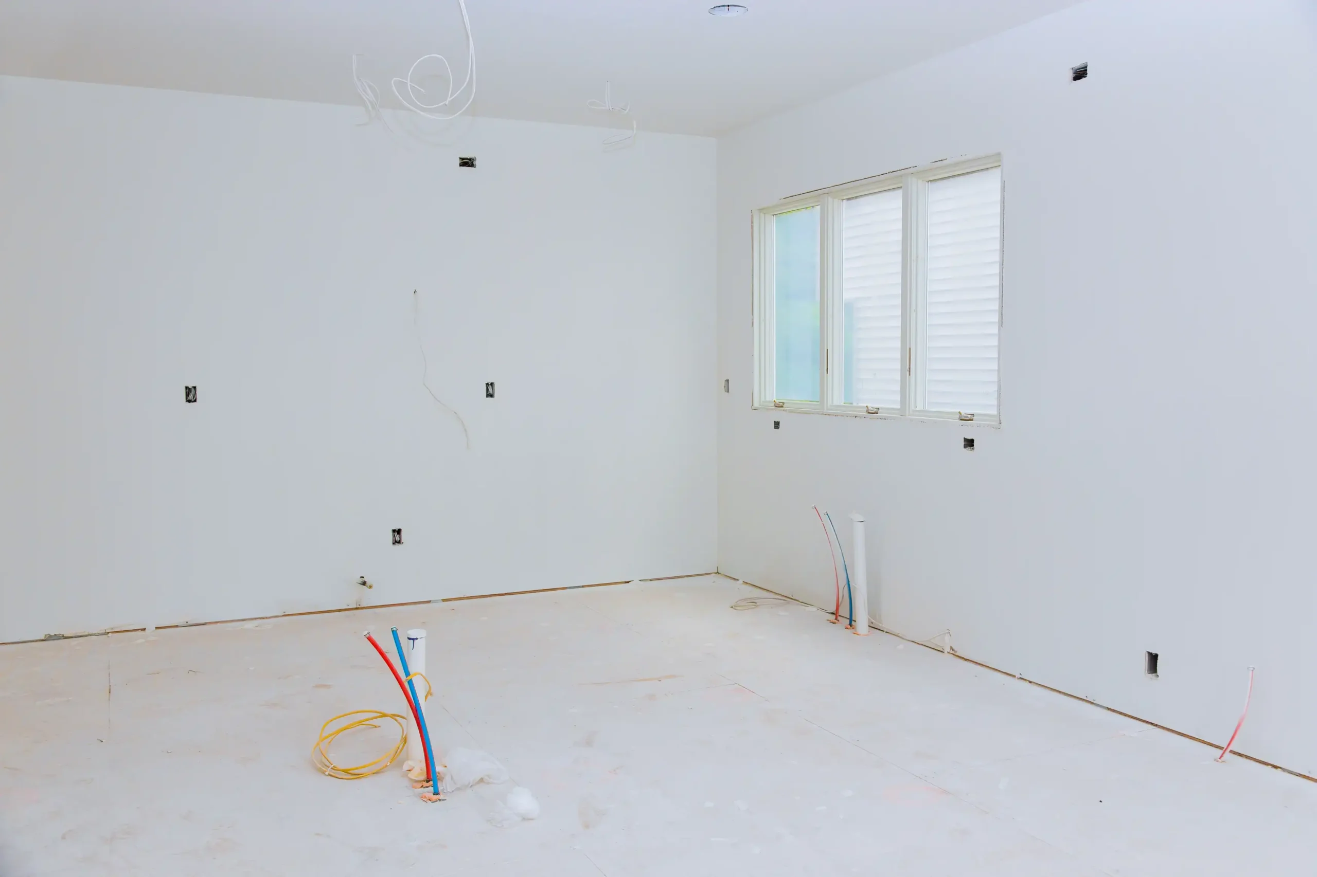 An image of a drywall tape and finish details of the new home.